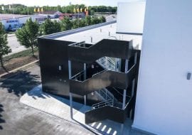 Sweden Uppsala Livets Ord Arena steel staircases